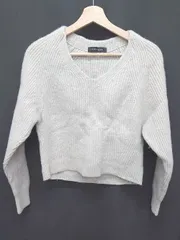 ◇ ⊇ URBAN RESEARCH アーバンリサーチ Vネック ウール 長袖 ニット セーター サイズF グレージュ系 レディース E  【1411070016881】