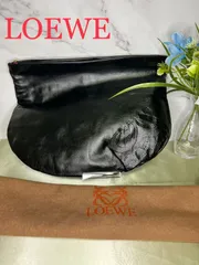㊿ LOWEB ロエベ レザー クラッチバッグ ブラック 黒