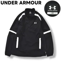 【2way】 アンダーアーマー UNDER ARMOUR 長袖 x 半袖 切替 ハーフジップ ウィンド ジャケット 裏地 メッシュ LG ブラック ゴルフ スポーツ カジュアル ウェア タウンユース メンズ