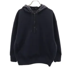 UNIQLO +J ユニクロ プラスジェイ 長袖 ドライ スウェット ハーフジップ パーカー S ネイビー プルオーバー メンズ 古着