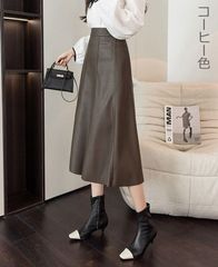 フレアスカート ロング Aライン レディース レザースカート フェイクレザー スカート ボトムス ロングスカート フレア フェイクレザースカート タック入りスカート 美シルエット Aラインスカート ゆったり xzdswgu