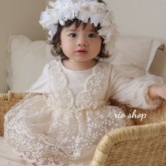 韓国　子供服　ベビー レース ふりふり　ロンパース　ワンピース バースデー 可愛