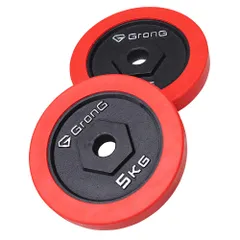 アイアン ダンベル バーベル プレート シャフト径28mm 鉄製 5kg×2個セット（10kg） ラバーリング セット GronG（グロング）のサムネイル