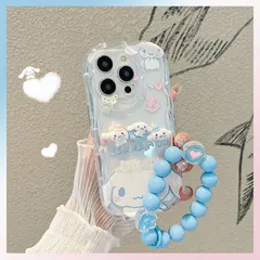 新品! クリア iPhoneケース シナモロール 立体プリント ストラップ付属 全機種対応 四角プロテクション TPU製 耐黄変 女性向け kkknce