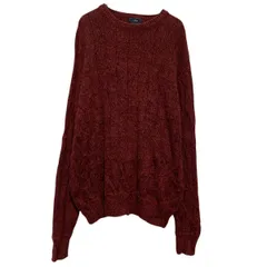 DOCKERS コットンニット セーター L レッド系 ドッカーズ プルオーバー ワンポイント ロゴス 刺繍 古着卸 アメリカ仕入 a703-5347