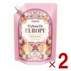 トイレタリージャパン 香りサフロン 柔軟剤 詰替え 詰め替え パフュームドヨーロッパ ローズブーケの香り 大容量 1000ml 2個