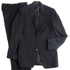 【ドンドン見直し】美品●Calvin Klein カルバンクライン ストライプ柄 シングルスーツ/上下セットアップ ブラック 34 メンズ ビジネス◎のサムネイル