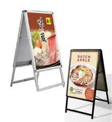 A型両面クリップ式LEDスタンド看板　ALP-A1D-BK/SV