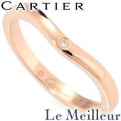 【新品仕上済】 Cartier バレリーナ ダイヤモンド ピンクゴールド K18PG カーブウェディング リング 7号 レディース 返品OK