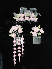 正絹 つまみ細工簪★花水木＊三点セット #S013 七五三 勝山簪 かんざし