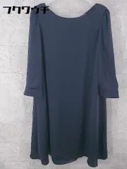 ◇ UNIVERVAL MUSE ユニバーバル ミューズ 長袖 膝下丈 ワンピース ネイビー レディース 【中古】 【1002801346591】のサムネイル