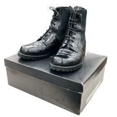 RE131 Yohji Yamamoto ヨウジヤマモト レースアップブーツ サイドゴア 黒 ブーツ メンズ SSサイズのサムネイル