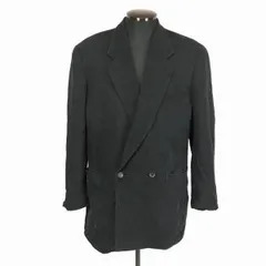 LANVIN Paris/ランバン★ダブルブレスト/秋冬テーラードジャケット/ブレザー【メンズ48サイズ/黒/ブラック】総裏地/テンセル素材◆BF653<sale>