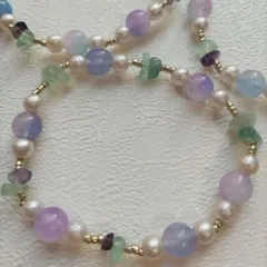 さざれフローライト　パワーストーン ブレスレット  おしゃれ　お守りアクセサリー 天然石 誕生石 誕プレ プレゼント