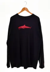 ナイキ NIKE 2000's swoosh shark basketball Tee L/S プリント ロンT プリント ブラック LLサイズ 103MT-487