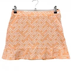 【超美品】ニューバランスゴルフ スカート オレンジ×白 ロゴ総柄 内側インナーパンツ レディース 1(M) ゴルフウェア New Balance