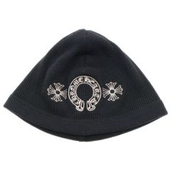 CHROME HEARTS (クロムハーツ) ワッフル ホースシュー CHプラス ニット帽 ビーニー ニットキャップ ブラック