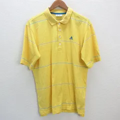 z■アディダス/adidas GOLF 半袖ポロシャツ 刺繍ロゴ ゴルフ【O】黄/MENS/84【中古】