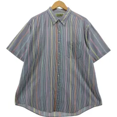 古着 80~90年代 エルエルビーン L.L.Bean シアサッカー 半袖 ボタンダウン ストライプシャツ メンズXL相当 ヴィンテージ/eaa555816