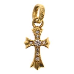 CHROME HEARTS (クロムハーツ) 22K CRS BBYFAT P/DIA ベイビーファットクロス PAVEダイヤ ペンダントトップ ゴールド BCA035