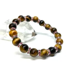 タイガーアイ パワーストーン ブレスレット  8mm PK 天然石 メンズ・レディース 男性・女性  数珠 ◇