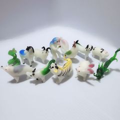 ガラス細工⭐︎ちびくろサンボ8人＆ヤシの木2本⭐︎クロンボちゃん