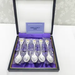 銀製　スプーン　5本セット　菊紋 02145】洋銀製菊紋入りスプーン5本セット | 銀座明倫館ネット