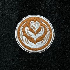 ★刺繍シール／ステッカー　ワッペン★　ラテ　ラテアート　タイプB　１枚