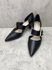 CHARLES & KEITH チャールズ＆キース 60280279 オーバーサイズドバックル ポインテッドトゥ パンプス size36（23.0cm）/黒 ■■レディース