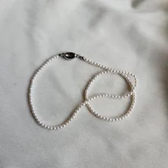 ベビーパール国産貝パール3ミリ玉ネックレスシルバークラスプ仕様