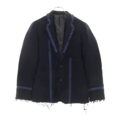 UNIFORM EXPERIMENT (ユニフォームエクスペリメント) 09AW ×FRAGMENT フラグメント カットオフ ウール 2B テーラードジャケット ネイビー UE-091007のサムネイル