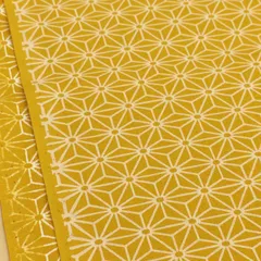 約110×29cm　和柄 麻の葉模様 シーチング生地 560-486-2A からし　生地 布地 布 ハンドメイド