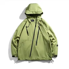 ☆ グリーン ☆ L ☆ ウィンドブレーカー メンズ レディース ウィンドブレーカー レディース マウンテンパーカー ジャンパー ジップパーカー アウター ジャケット ボリュームネック メンズ ユニセックス カジュアル シンプル 無地 おしゃれ かわいい