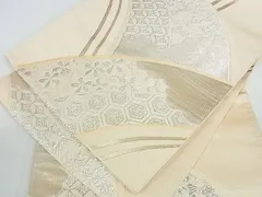 平和屋着物■六通柄袋帯　吉祥花文　銀糸　逸品　sf2341