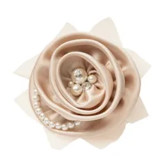 【ピンクベージュ×ワンサイズ】[Cream dot. クリームドット公式] コサージュ フォーマル 卒業式 卒園式 入学式 入園式 ママスーツ ピン クリップ 上品 エレガント 華やか ビジュー パール チュール フラワー 花 大人 ベージュ  