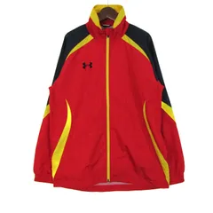 アンダーアーマー ナイロンジャケット ウインドブレーカー アウター 赤 メンズ MDサイズ レッド×イエロー×ネイビー UNDER ARMOUR 【中古】