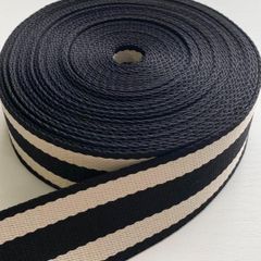 ★C5【長さ　15M】ポリエステル素材 バッグ紐 ストライプ 幅3.8cm