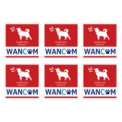 防犯シール(小)6cm角　6枚セット WANCOM(ワンコム)ステッカー セキュリティ対策に！犬を飼っていますステッカー