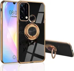 【数量限定】マグネット式 TPU 車載ホルダー対応 薄型 軽量 オッポ 耐衝撃 a リノ5 reno5 [DINGXIN] a リング付き ケース メッキ加工 A Reno5 (ブラック) OPPO