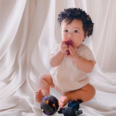 シフォンクラウン　ブラック　新生児向け　４０㎝　ニューボーンフォト　フルラクラウン