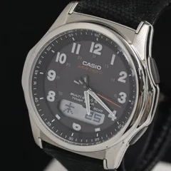 カシオ ウェーブセプター WVA-M630 電波ソーラー 黒文字盤 アナデジ メンズ腕時計 KRH 2000000 NSK