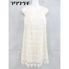 ◇ NATURAL BEAUTY BASIC パンチングレース 切り替え ノースリーブ ミニ ワンピース サイズM ライトベージュ レディース 【中古】 【1102220022394】のサムネイル