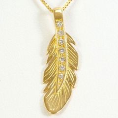 K18YG　ネックレス　necklace　ダイヤ　総重量約3.4g　約45cm