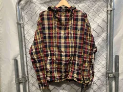 90s POLO RALPH LAUREN チェックアノラックパーカー ポロ ラルフローレン パーカー シャツ トップス M  レッド ネイビー イエロー