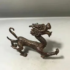 竜戯珠筆置  筆入  書道具 文房具 装飾品   工芸品 美術品 置物 銅 中華竜 筆架 筆棚 文房四宝 書道具 文房具 装飾品 工芸品