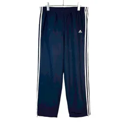 アディダスAdidasサイドラインジャージトラックパンツトレーニングパンツ3本線スリーストライプ裏地メッシュ裾ジッパー紺ネイビー白ホワイトロゴ刺繍ワンポイントアメカジスポーツストリートvintageヴィンテージ50725