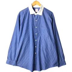 古着 ブルックスブラザーズ Brooks Brothers 346 ワイドカラー ストライプ柄 クレリックシャツ メンズXL相当/eaa566941
