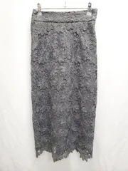 ◇ ⊂ N. Natural Beauty Basic エヌ 総レース ロング丈 ナロー スカート サイズM ダークグレー レディース P  【1409090042218】のサムネイル
