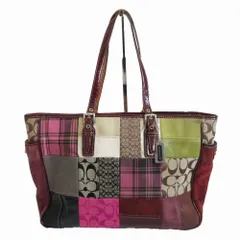 COACH コーチ トートバッグ ハンドバッグ 肩掛け 1437 レザー キャンバス スエード パッチワーク レディース マルチカラー  【中古】