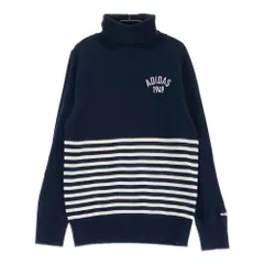 サイズ：L ADIDAS GOLF アディダスゴルフ N68211 タートルネック ニットセーター ボーダー柄 ネイビー系 [240101502093] ゴルフウェア レディース ストスト
